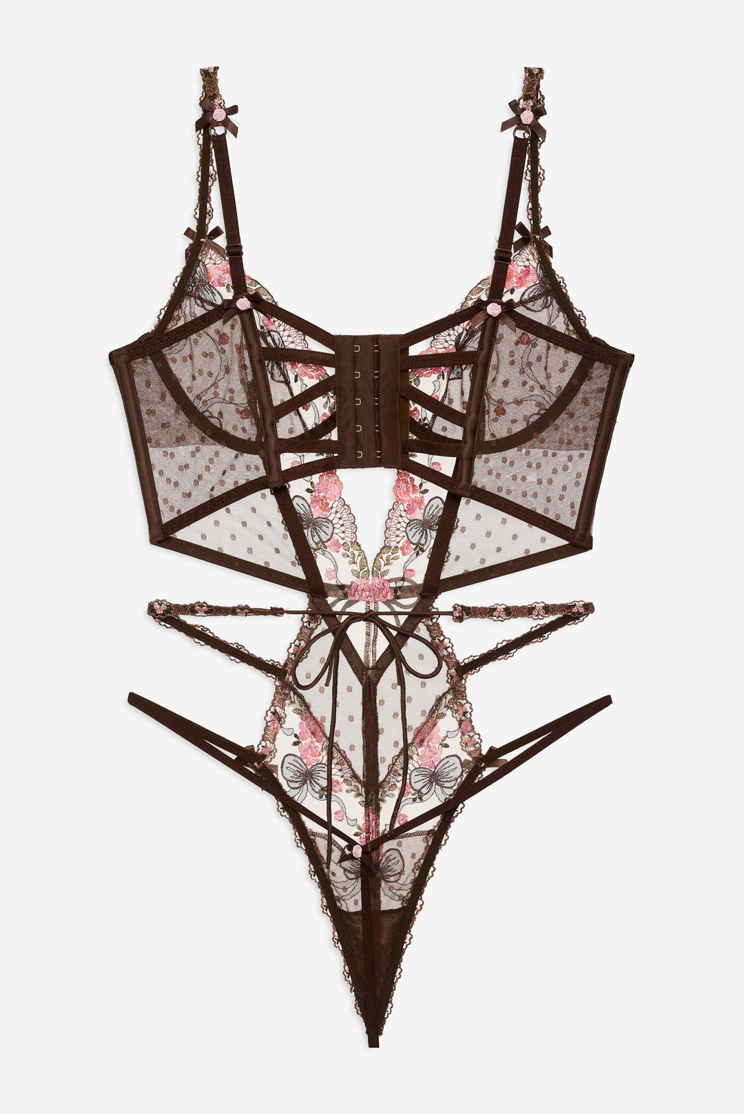 Runaway Bows Bodysuit Brown