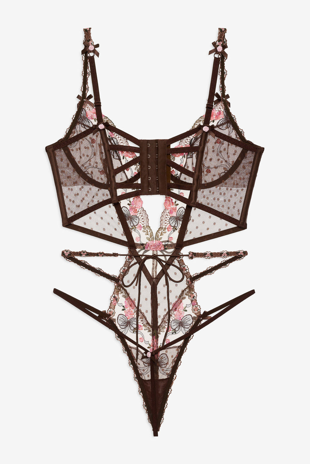 Runaway Bows Bodysuit Brown
