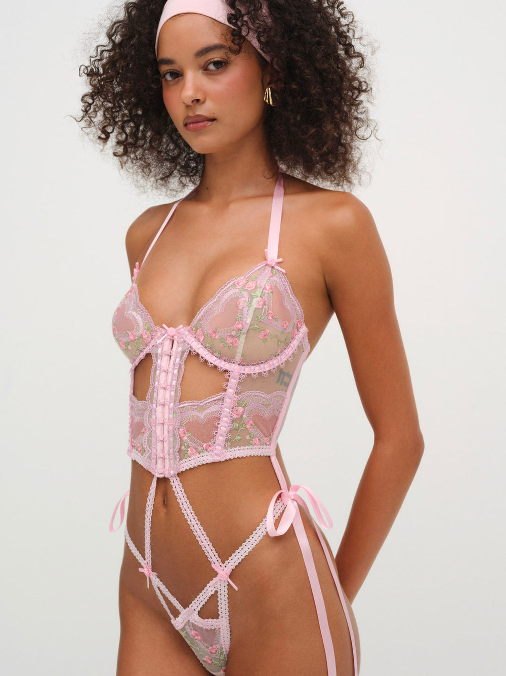 Ily Embroidered Teddy Pink