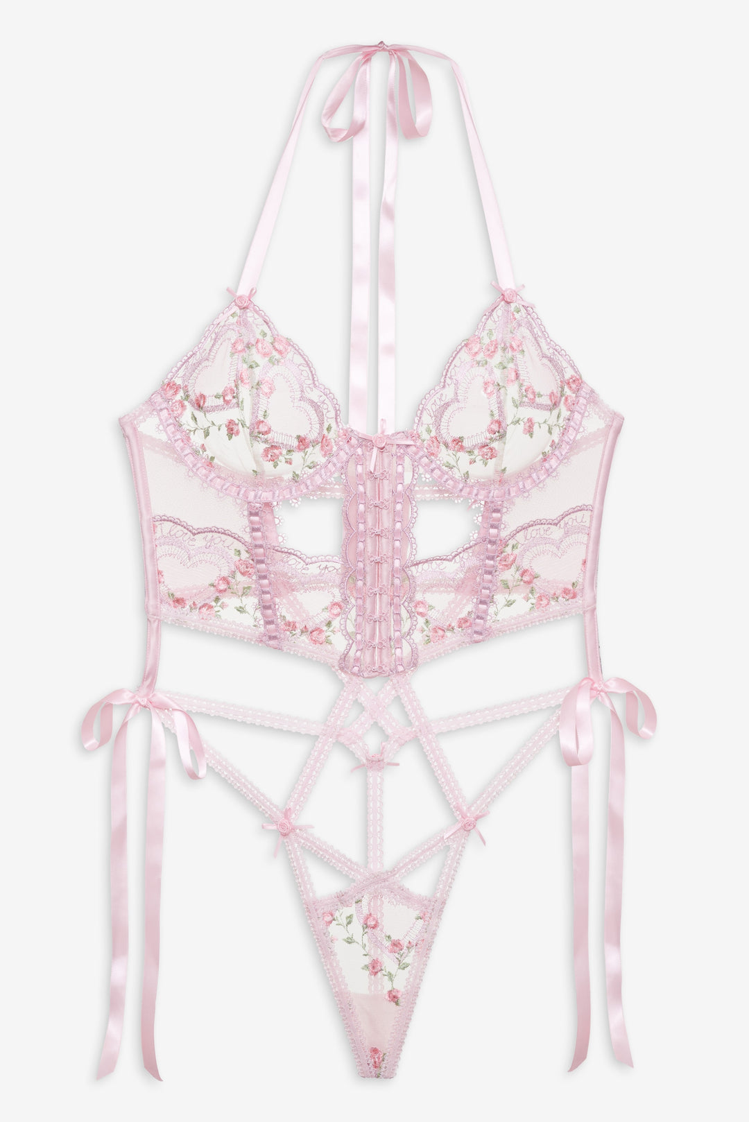 Ily Embroidered Teddy Pink