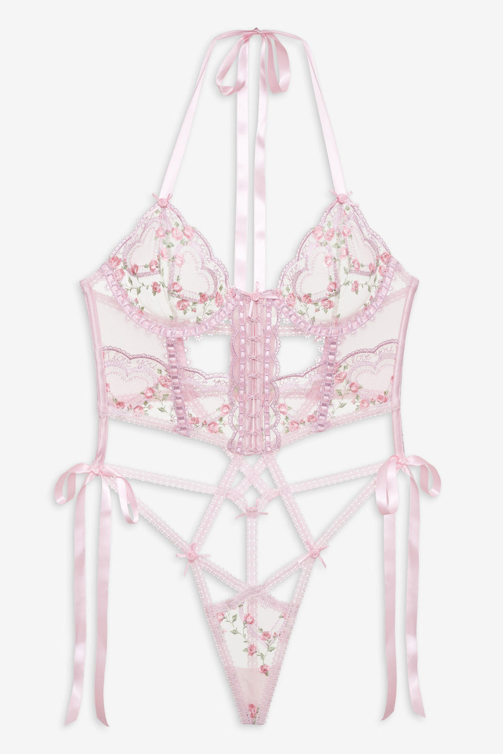 Ily Embroidered Teddy Pink