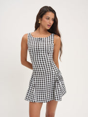 Scotch Bonnet Gingham Mini Dress Black