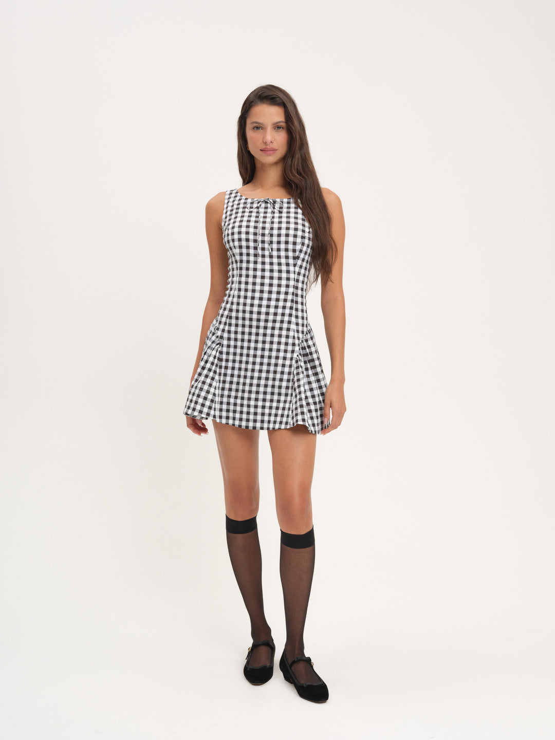 Scotch Bonnet Gingham Mini Dress Black