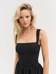 Ginny Gingham Mini Dress Black
