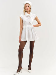 Helena Poplin Scarf Mini Dress White