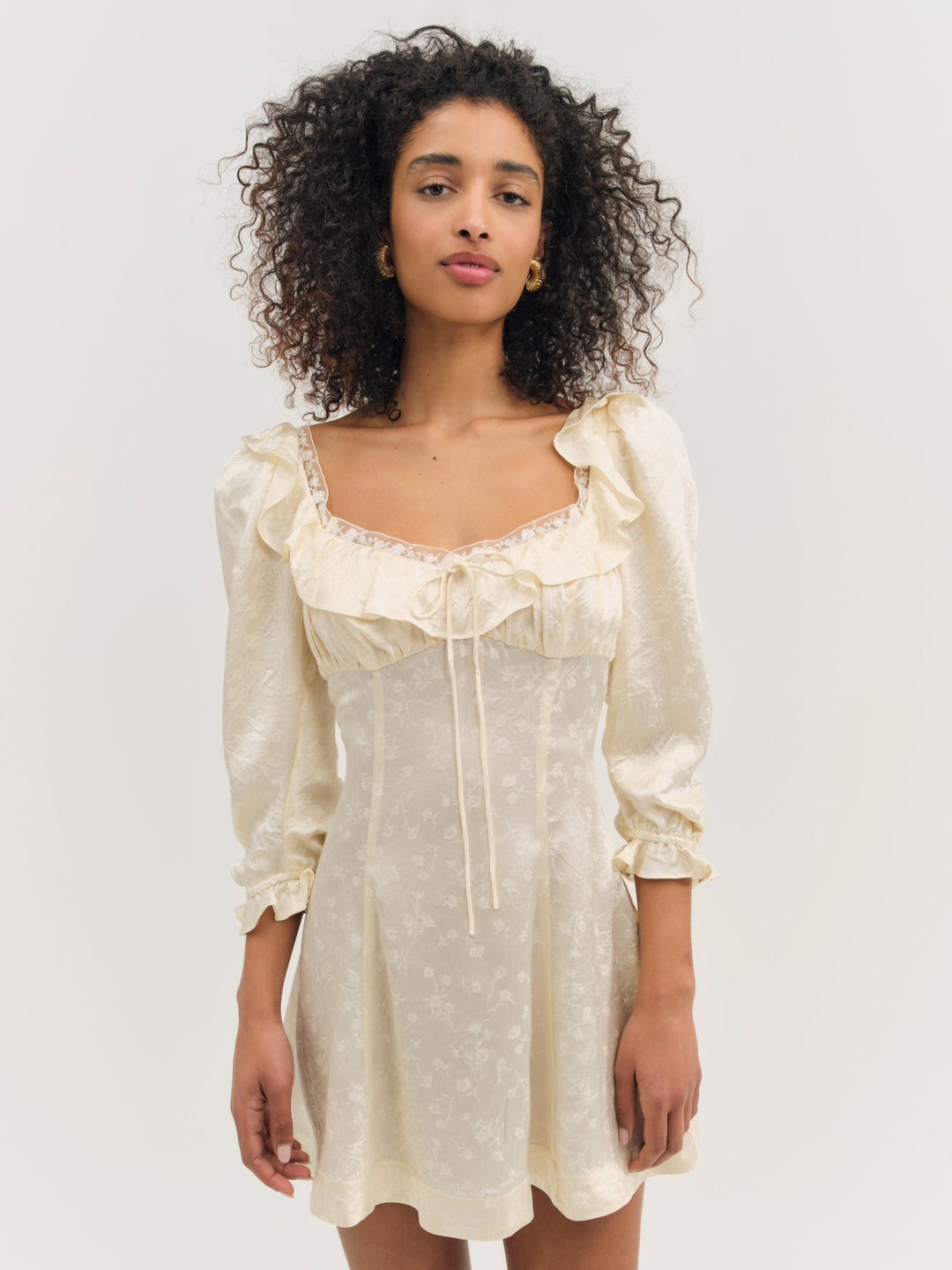 Carla Jacquard Mini Dress Cream