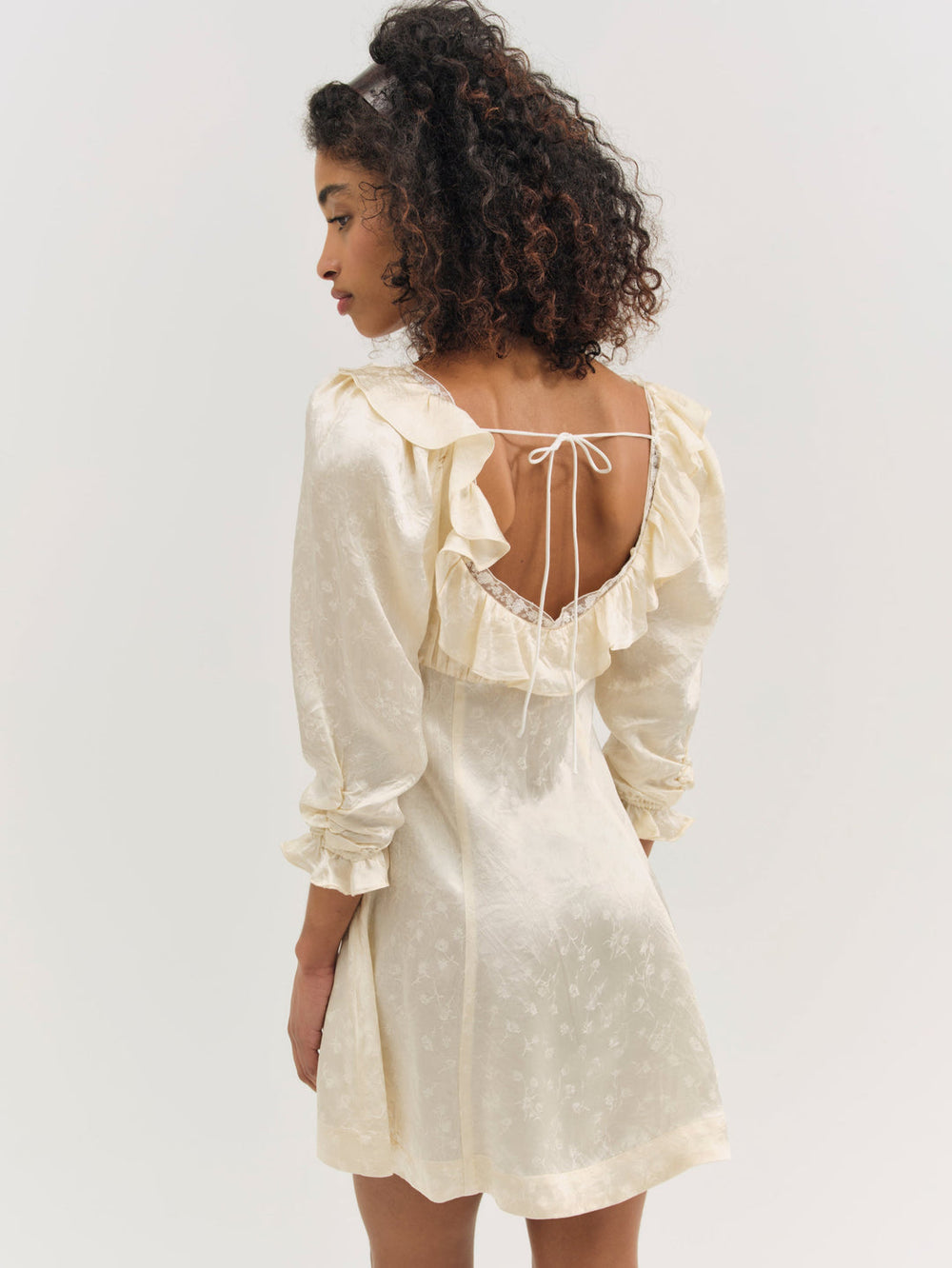 Carla Jacquard Mini Dress Cream