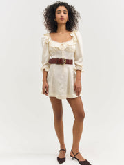 Carla Jacquard Mini Dress Cream