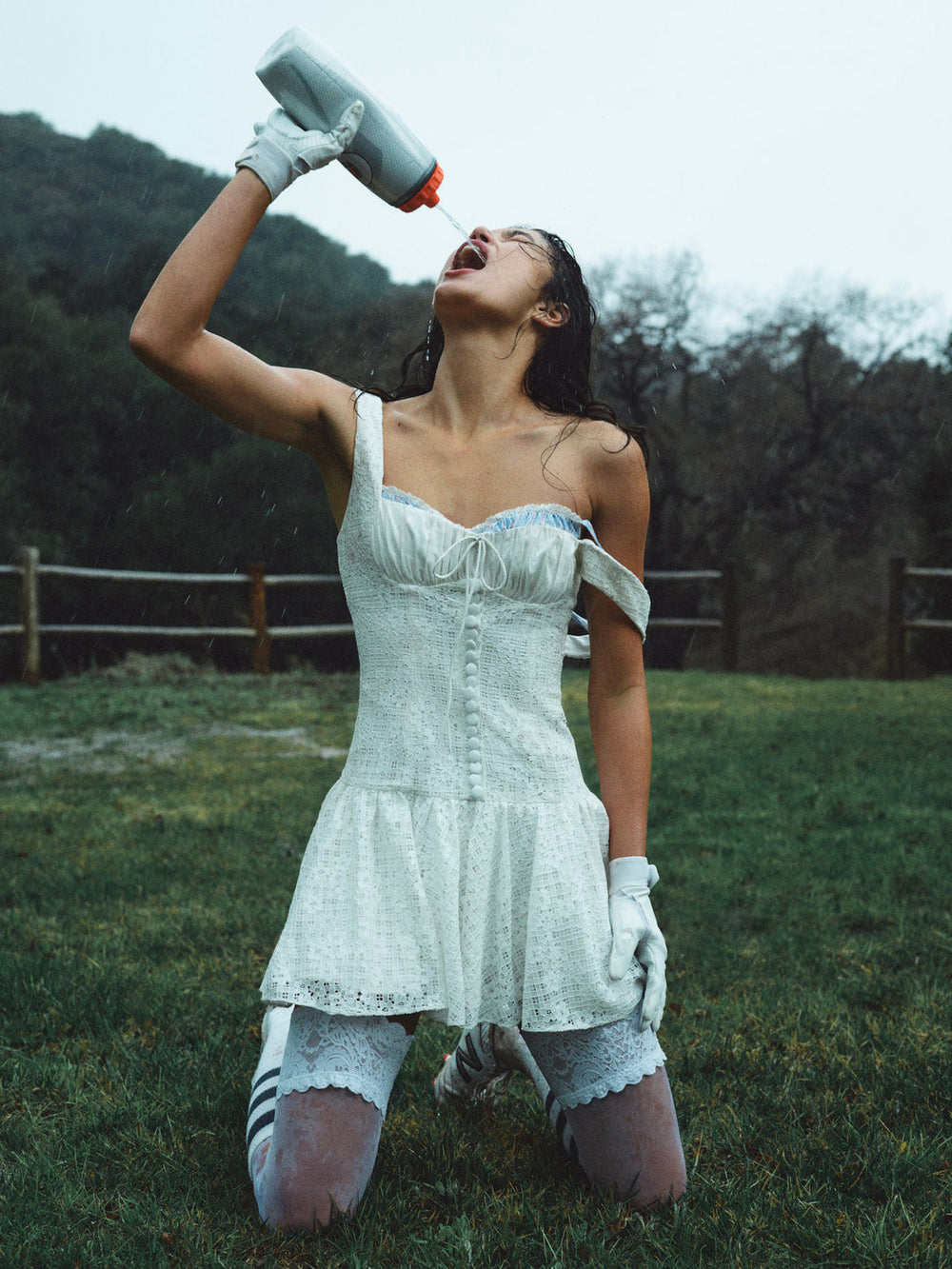 Daisy Lace Mini Dress White