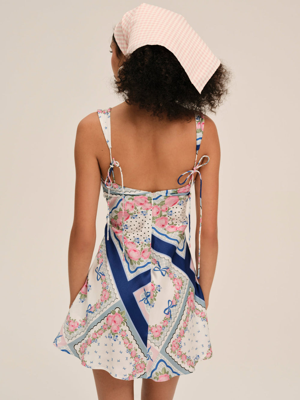 Summer Scarf Mini Dress Blue