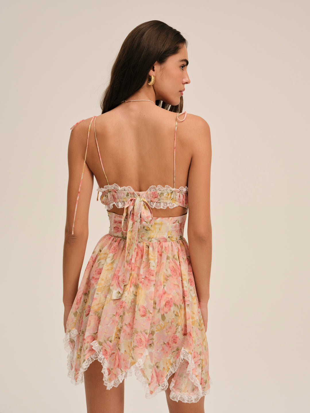 Elea Asymmetrical Mini Dress Peach