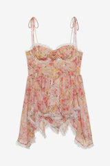 Elea Asymmetrical Mini Dress Peach