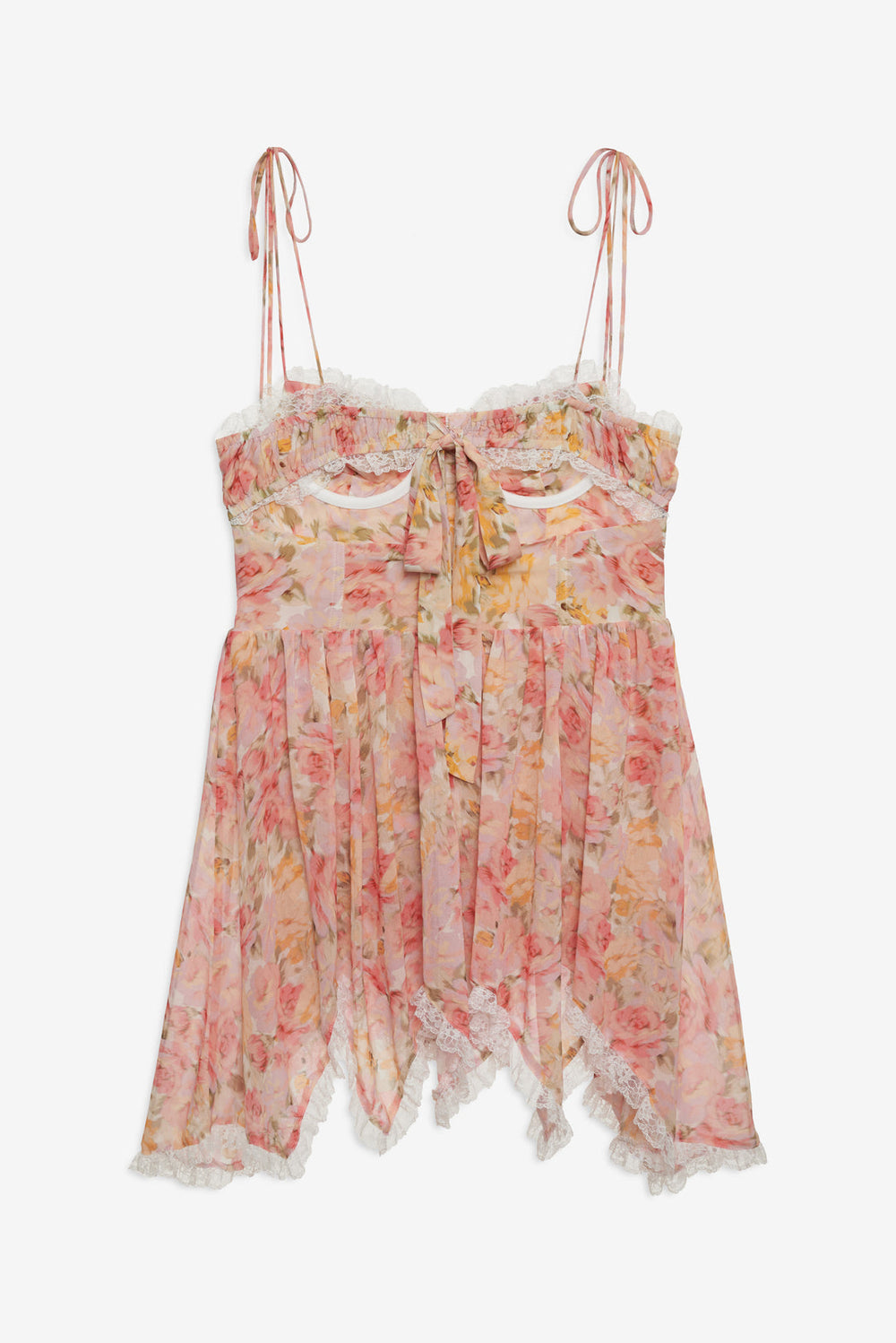 Elea Asymmetrical Mini Dress Peach