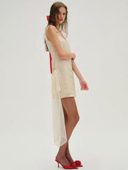 Frosted Organza Mini Dress Cream