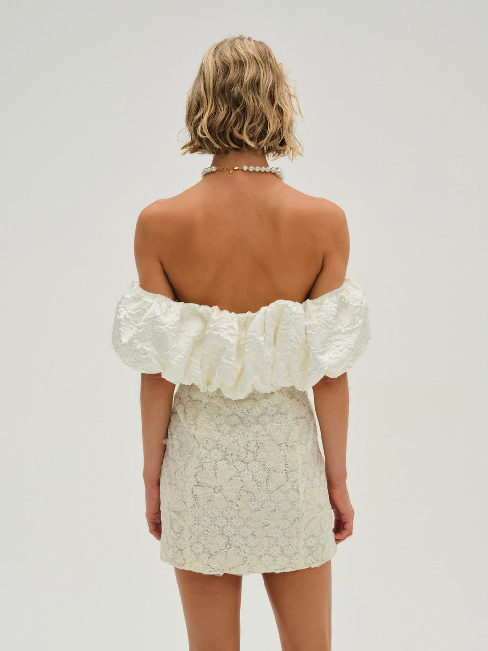 Snowflake Daisy Mini Dress Cream
