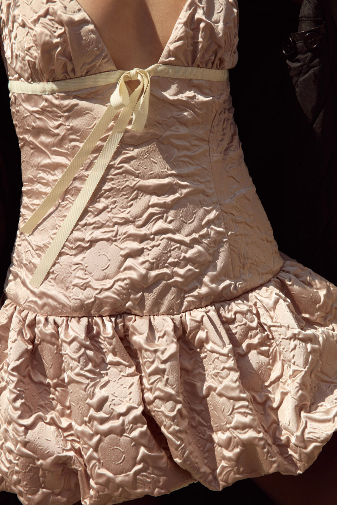 Flower Satin Mini Dress Pink
