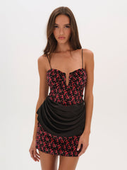 Berry Bud Mini Dress Red