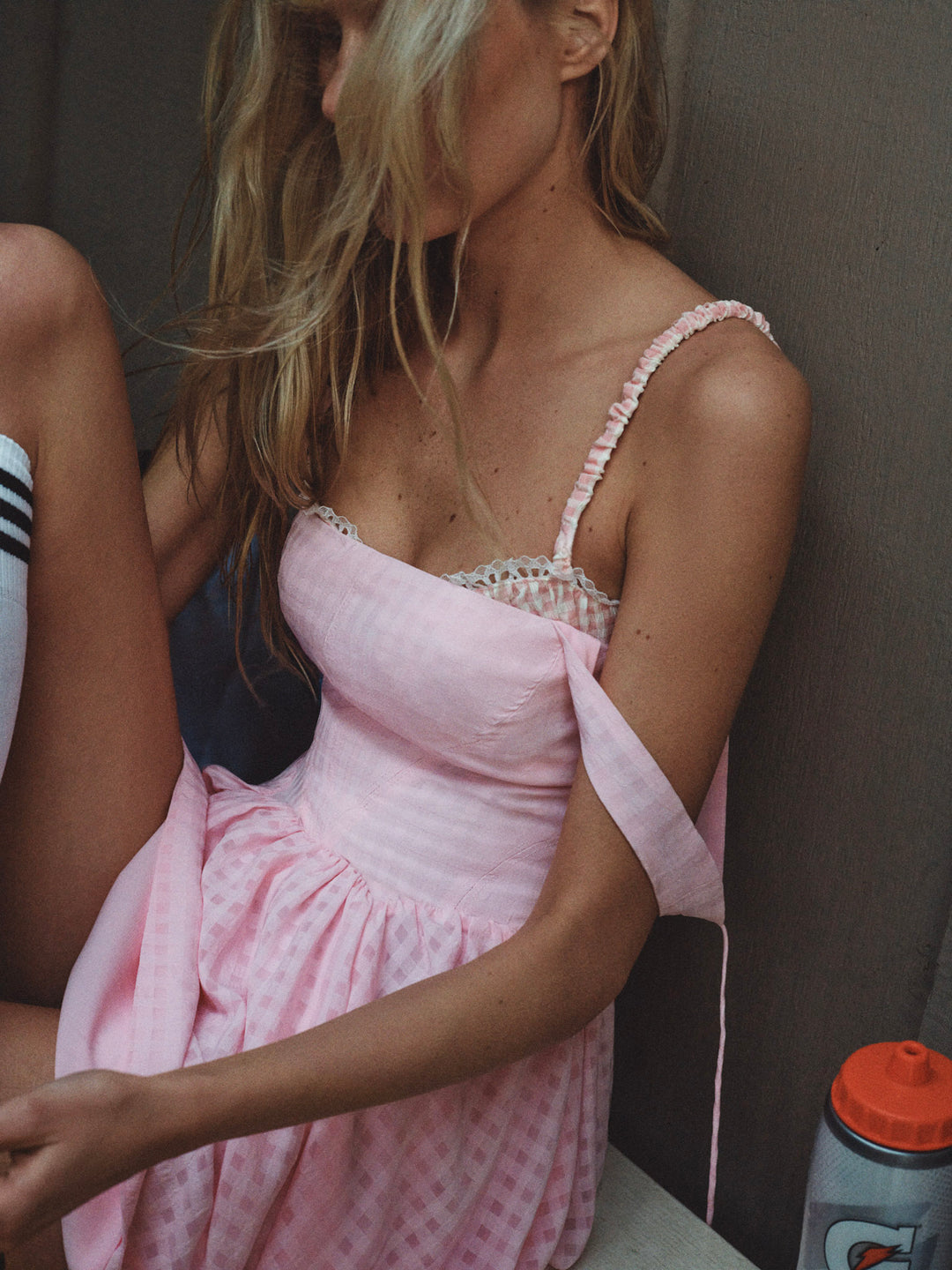Ginny Gingham Mini Dress Pink