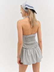 Janice Halter Mini Dress Blue
