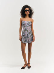 Fallen Floral Mini Dress Purple