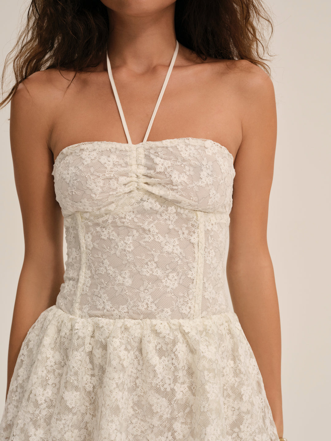 Ciao Lace Mini Dress Natural