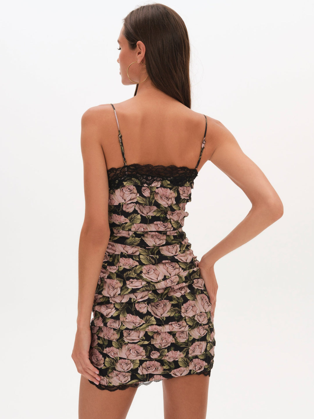 Fallen Rose Mini Dress Black