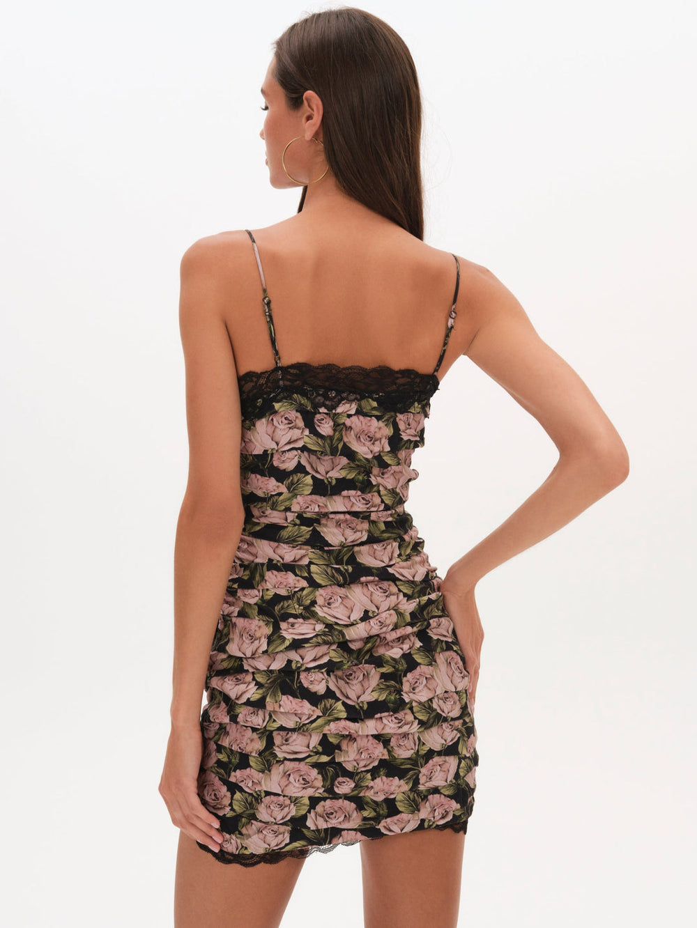 Fallen Rose Mini Dress Black