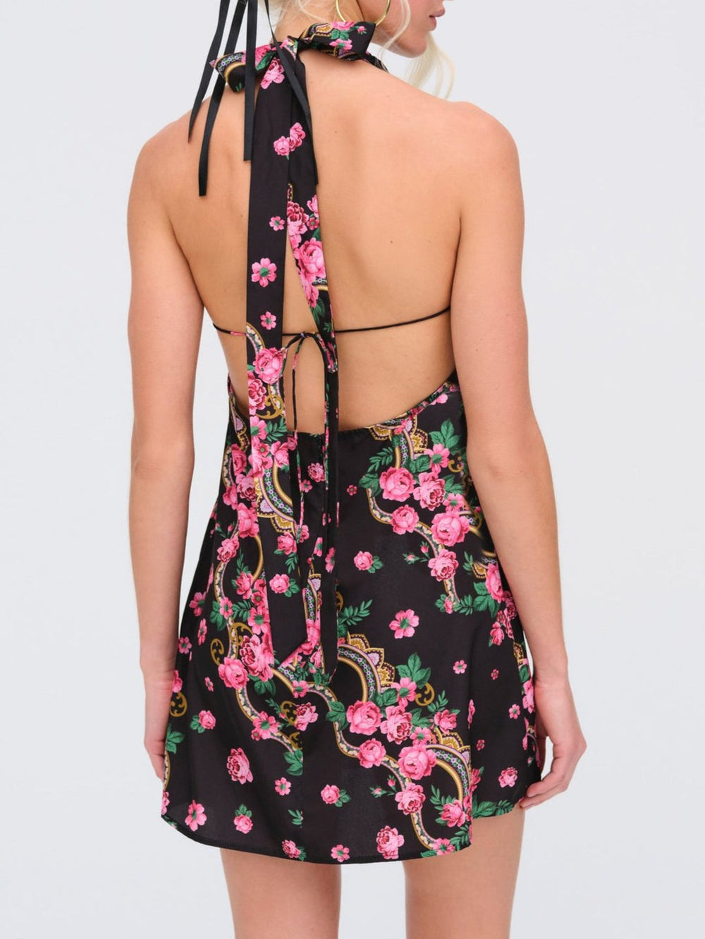 Justice Halter Mini Dress Black