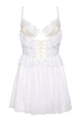 Farmhouse Floral Slip Dress White