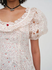 Aphrodite Embroidered Mini Dress White