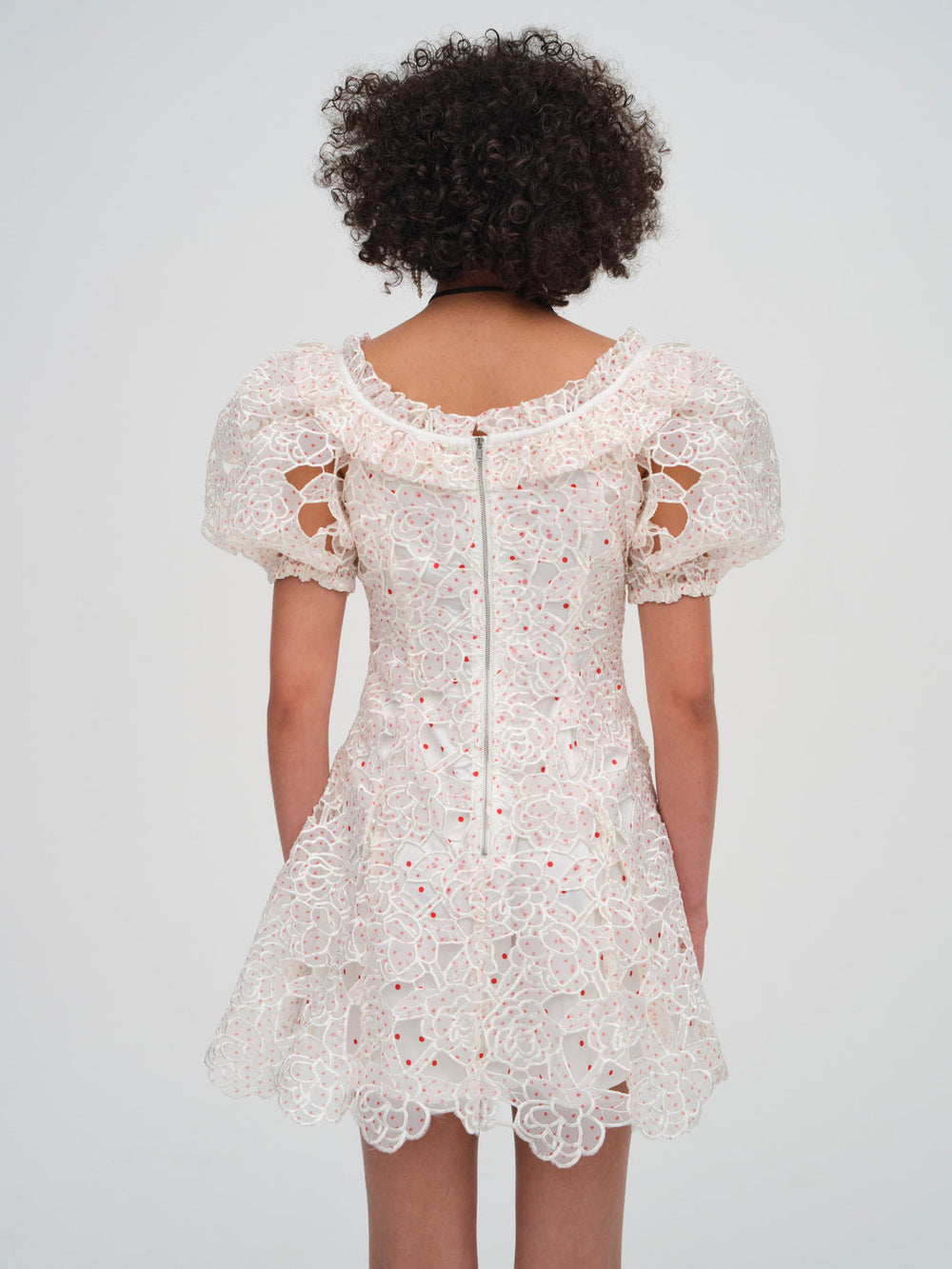 Aphrodite Embroidered Mini Dress White