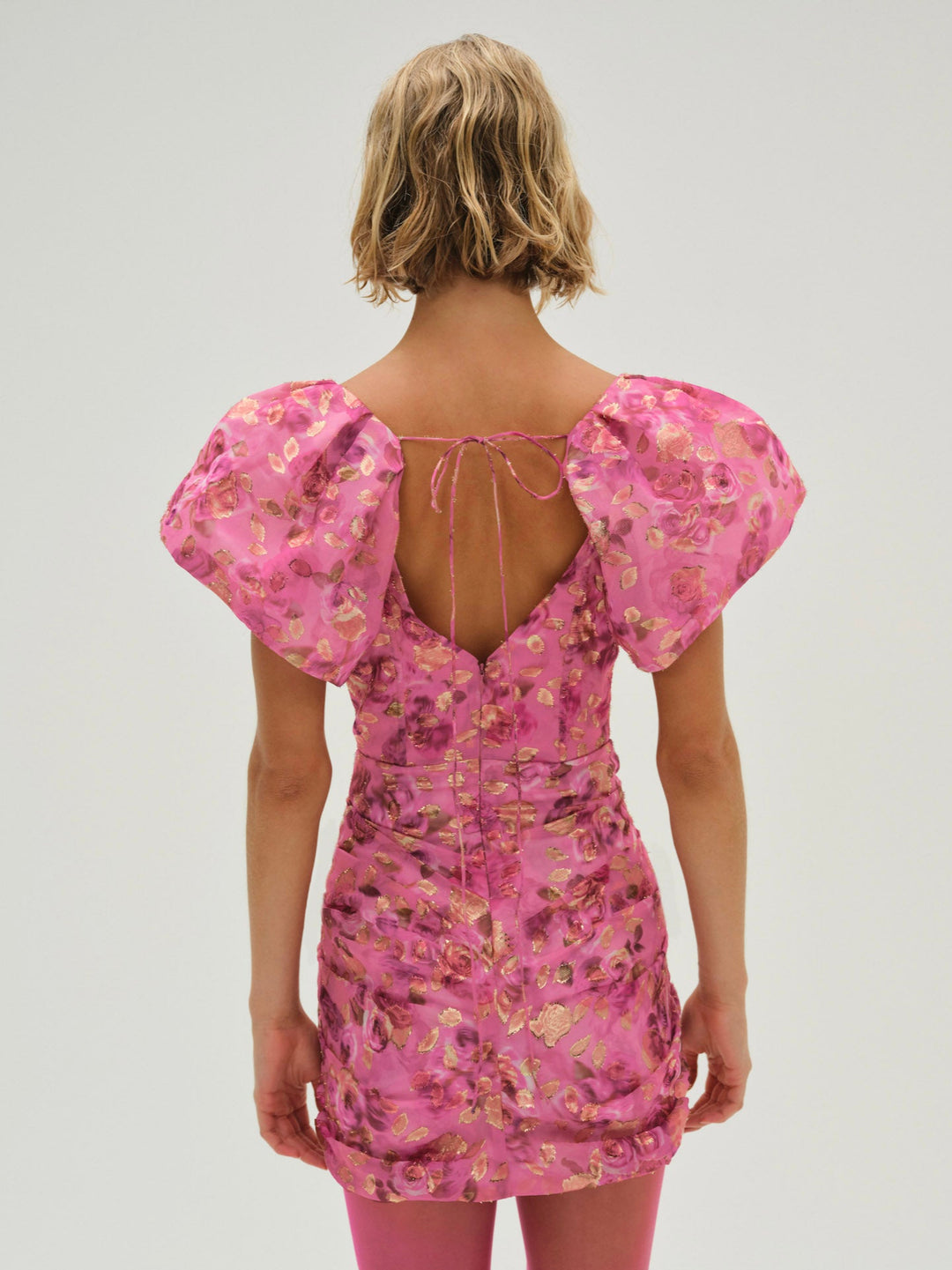Blurred Roses Mini Dress Pink