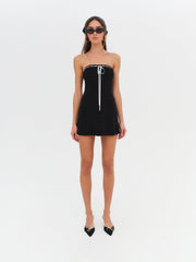 Mayfair Crochet Mini Dress Black
