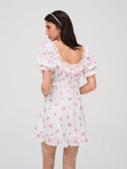 Fiona Floral Mini Dress White