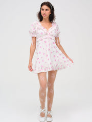 Fiona Floral Mini Dress White