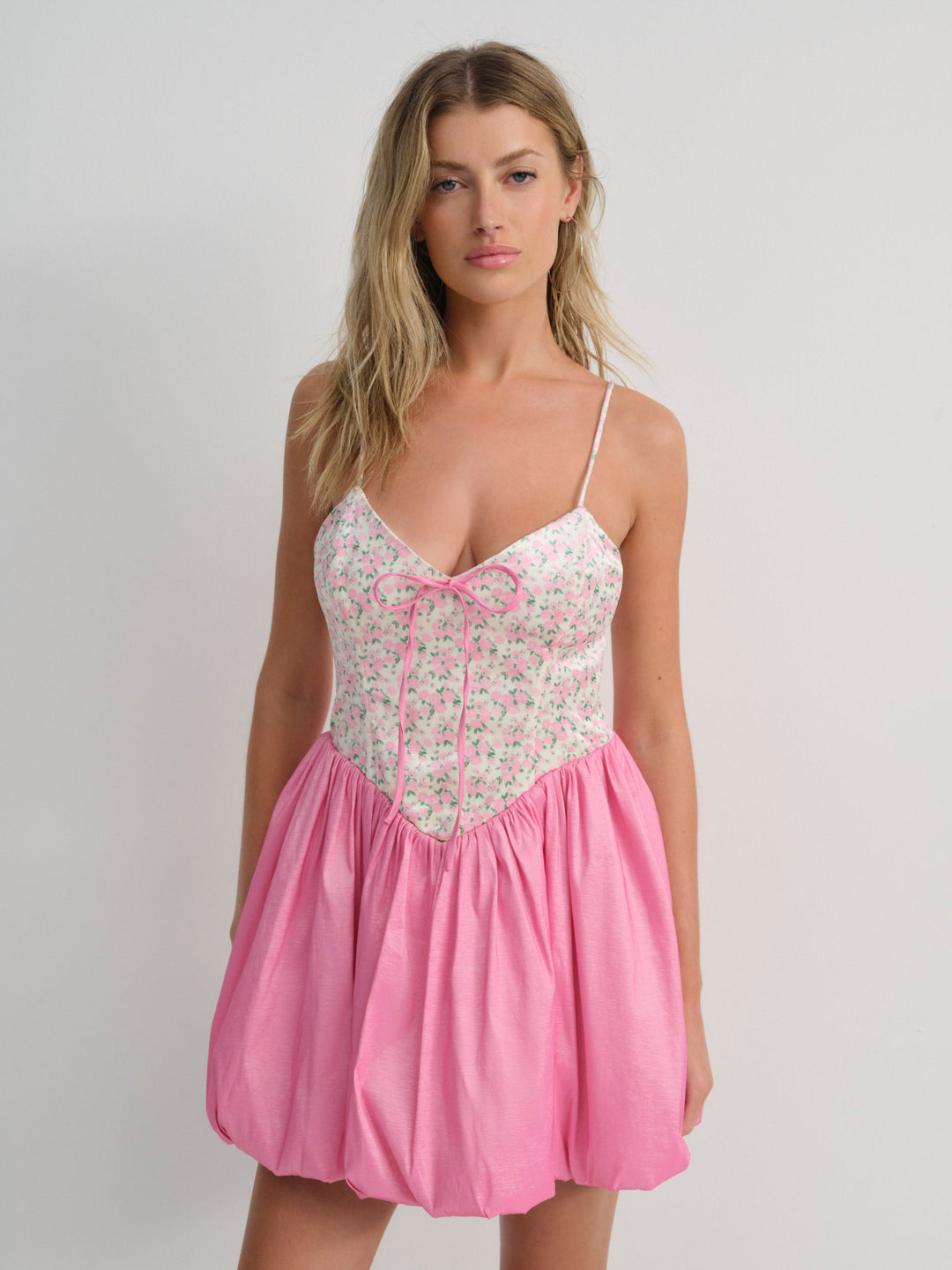 Berry Bud Bubble Mini Dress Pink