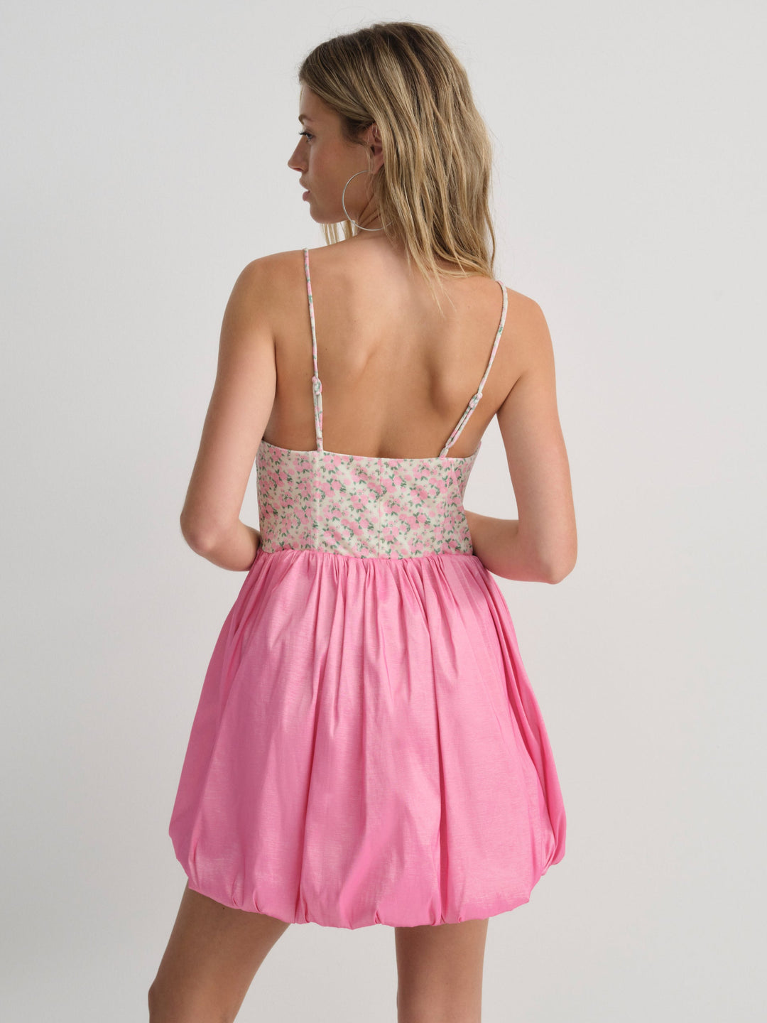 Berry Bud Bubble Mini Dress Pink