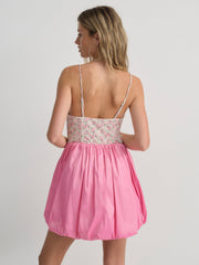Berry Bud Bubble Mini Dress Pink