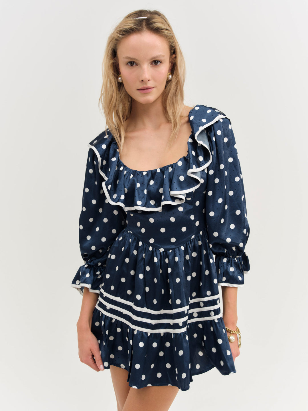 Seaside Dot Mini Dress Navy