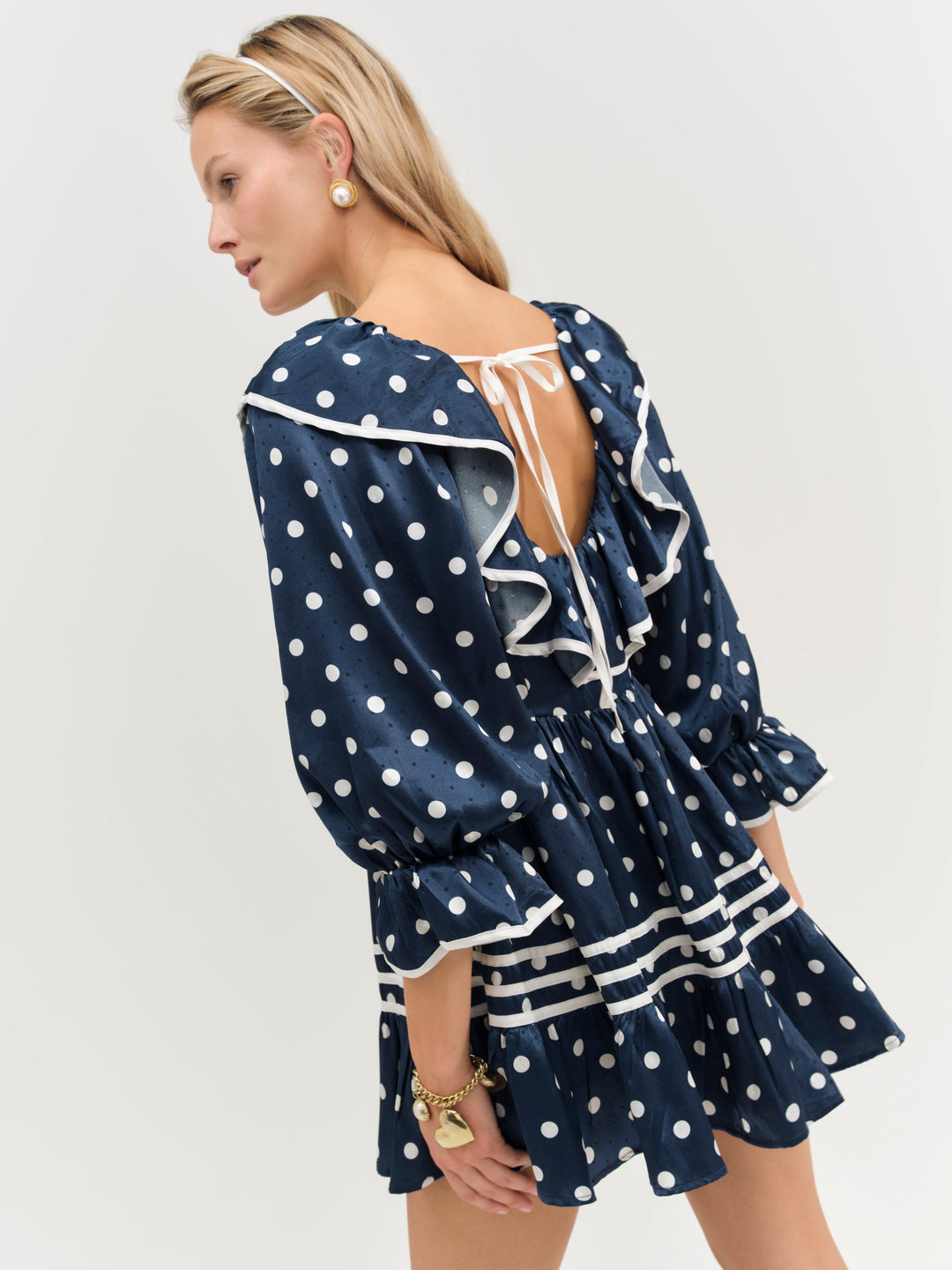 Seaside Dot Mini Dress Navy