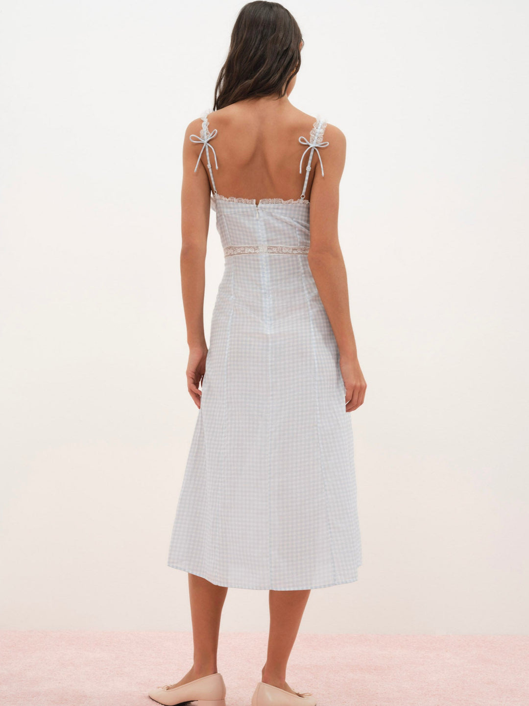Bluebell Gingham Midi Dress Blue