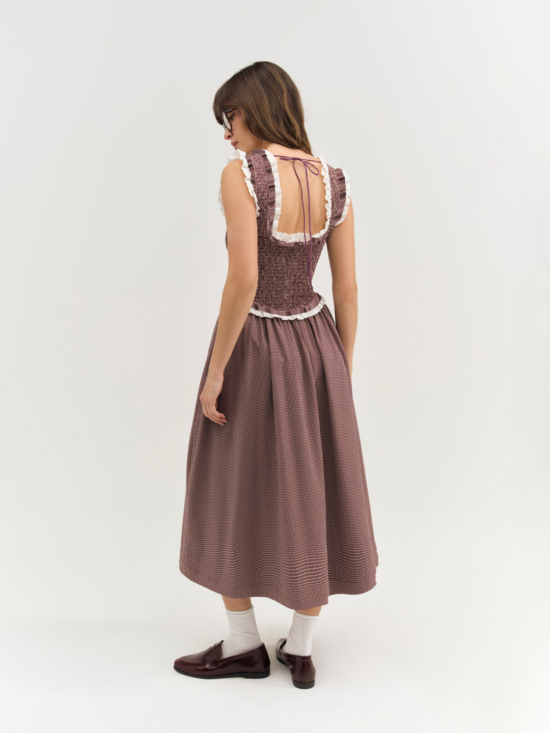 Morgan Midi Dress Burgundy