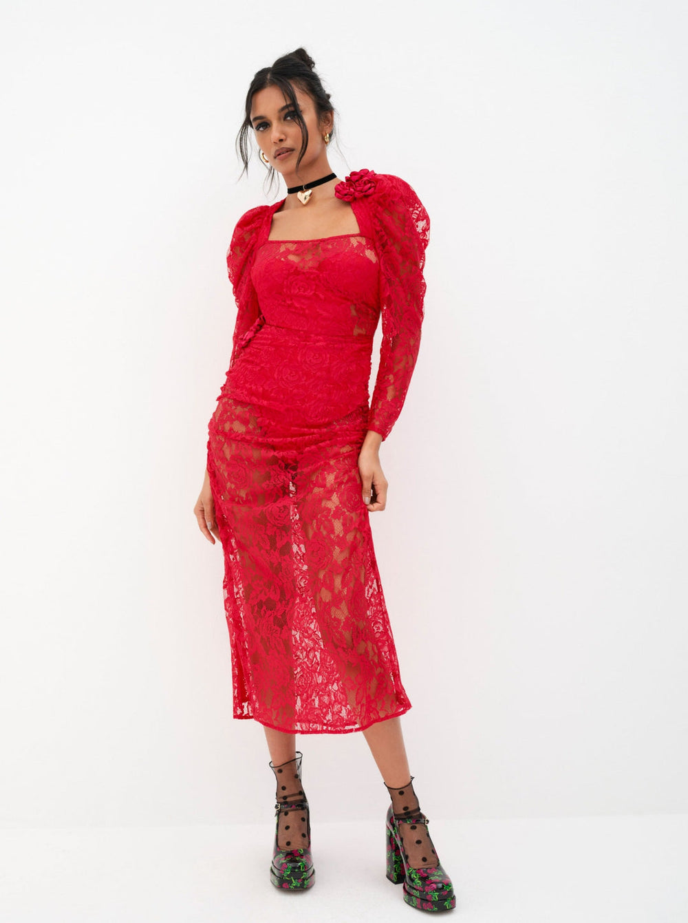 Kana Midi Dress Red