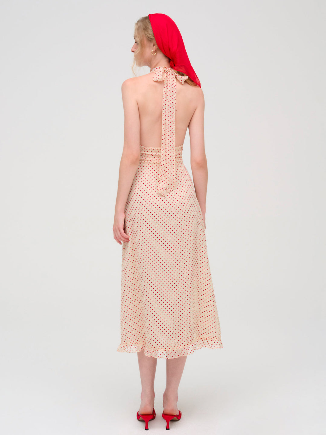 Love Dot Midi Dress Cream