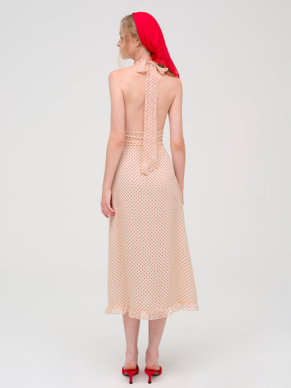Love Dot Midi Dress Cream