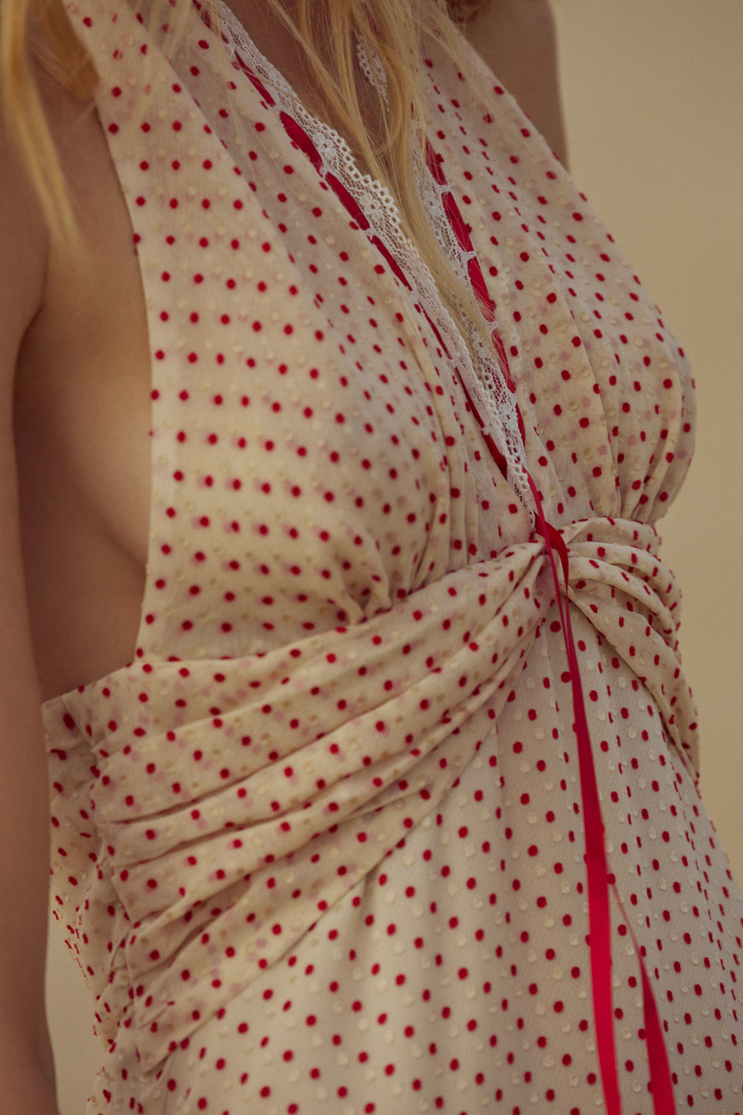 Love Dot Midi Dress Cream