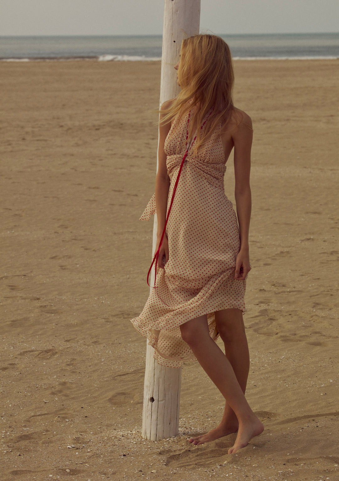 Love Dot Midi Dress Cream