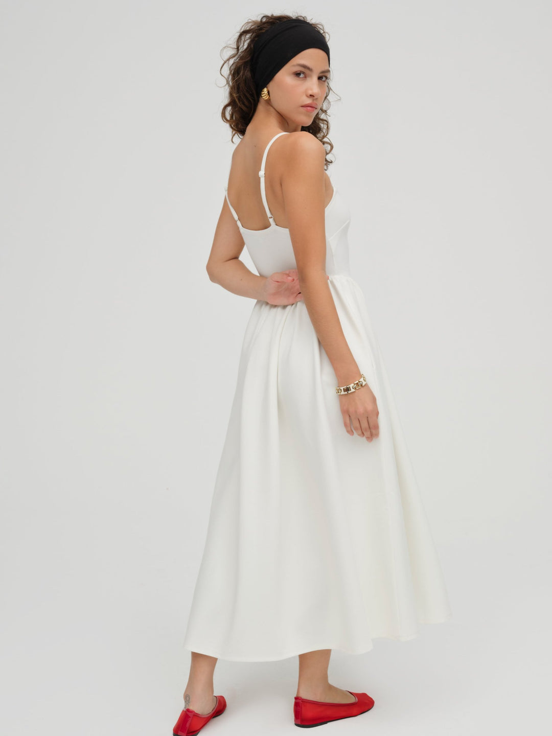 Wilhelmina Midi Dress Cream