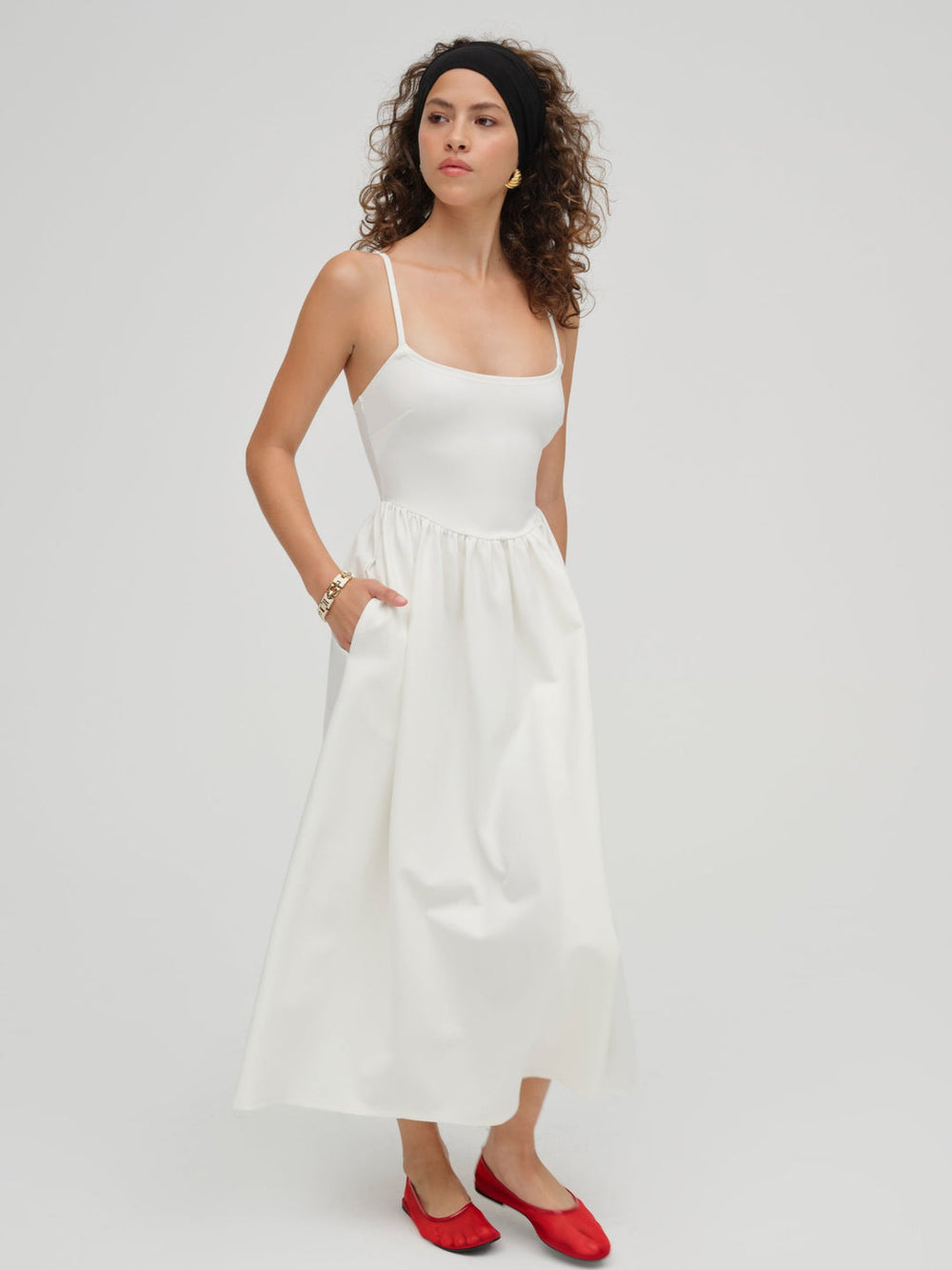 Wilhelmina Midi Dress Cream