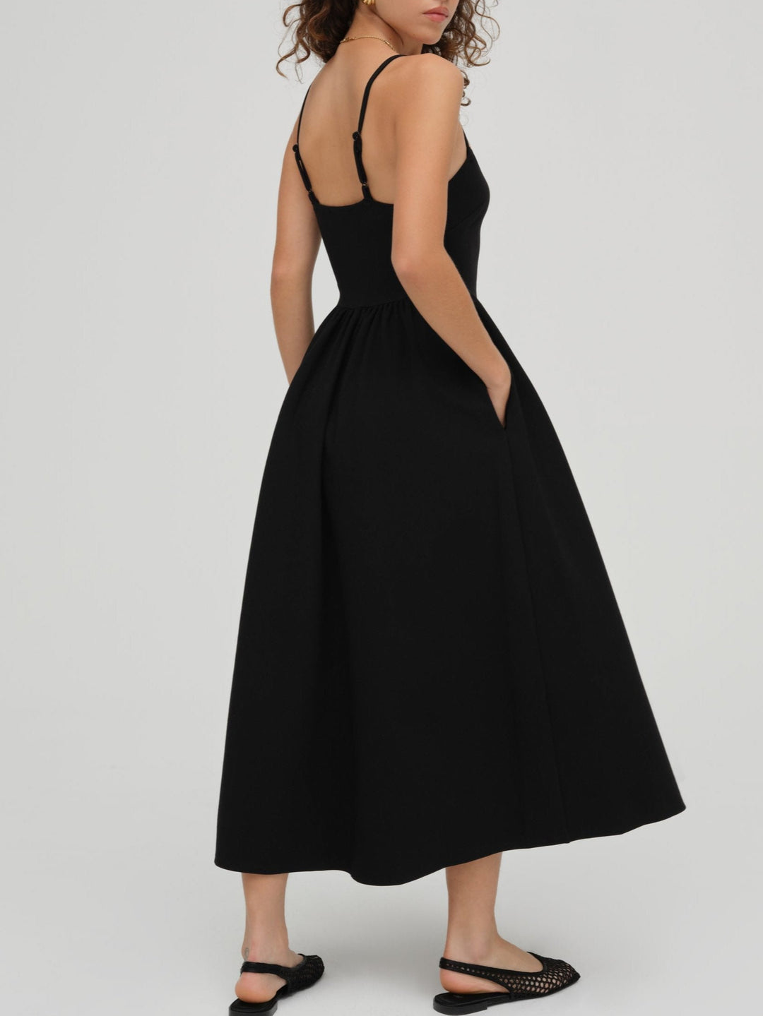 Wilhelmina Midi Dress Black